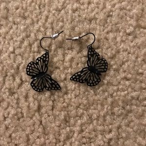 black butterfly earrings